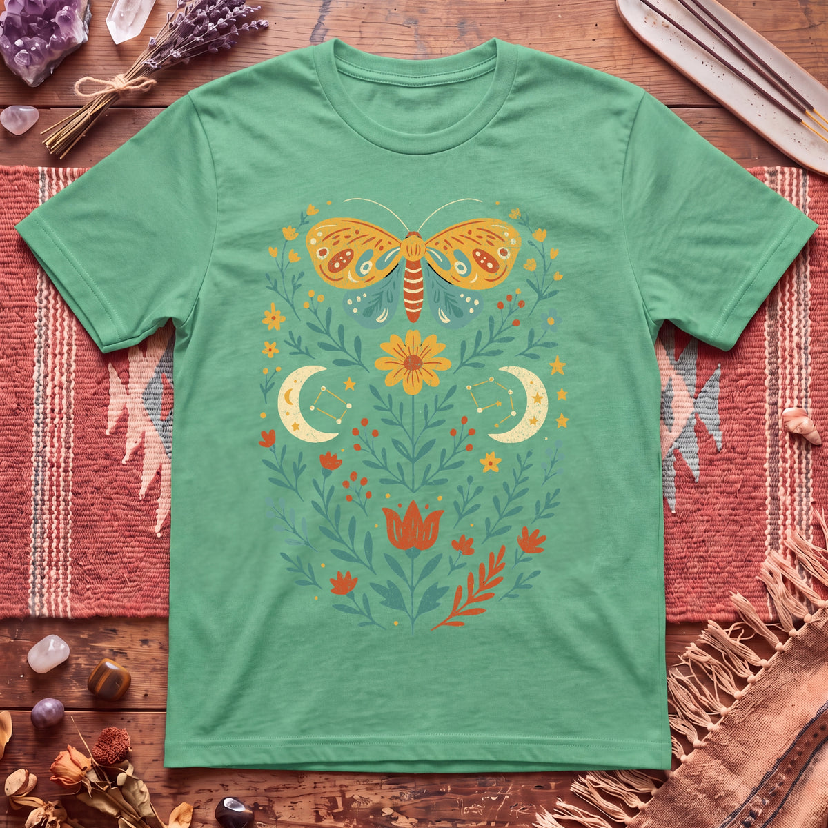 Boho Moth Design T-Shirt