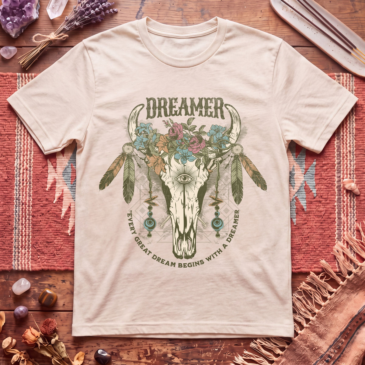 Dreamer cow skull T-Shirt