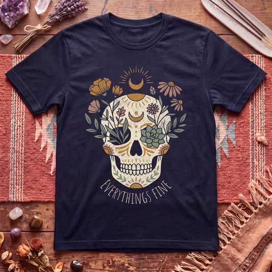 Everything's fine Boho skull T-Shirt
