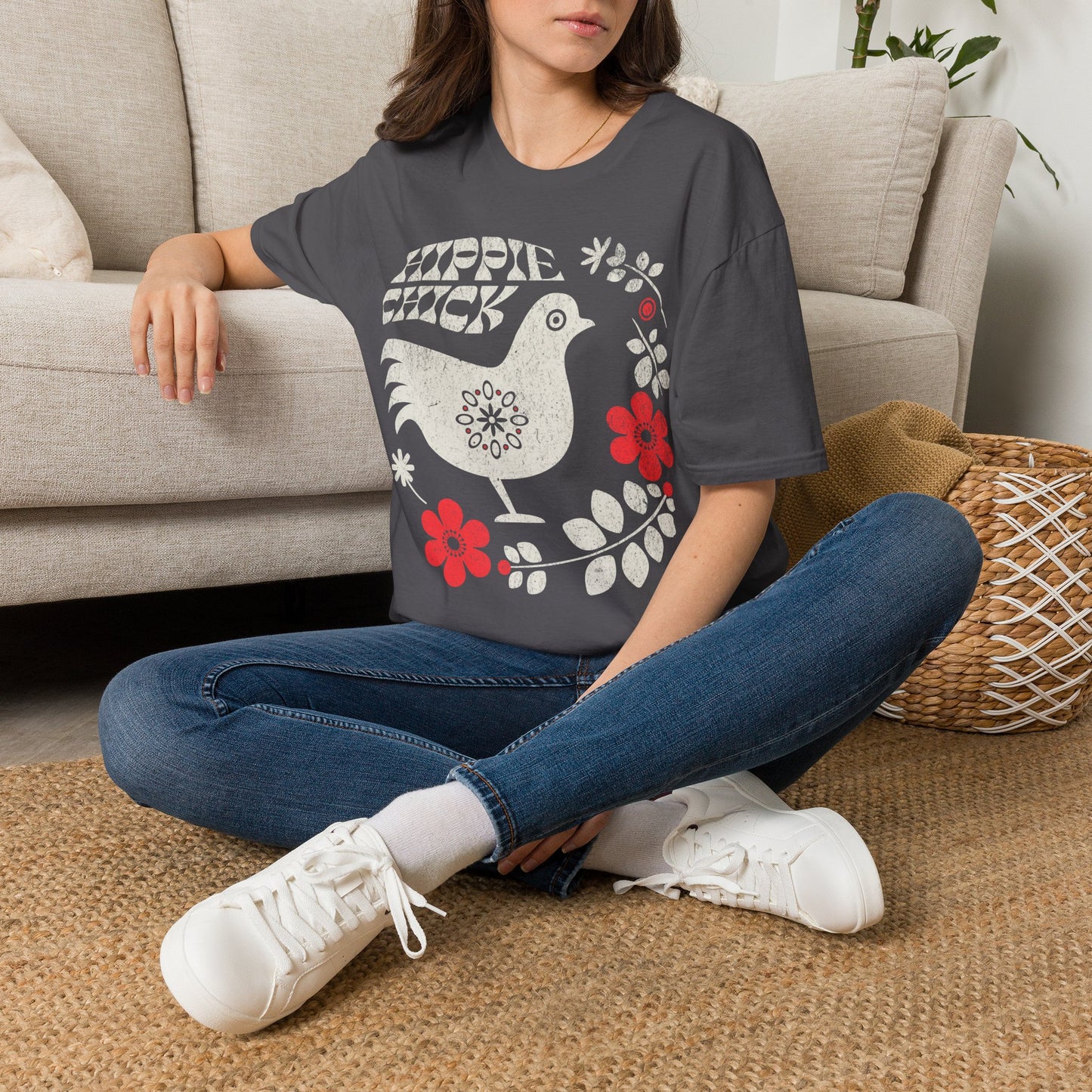 Hippie Chick Folk Art T-Shirt