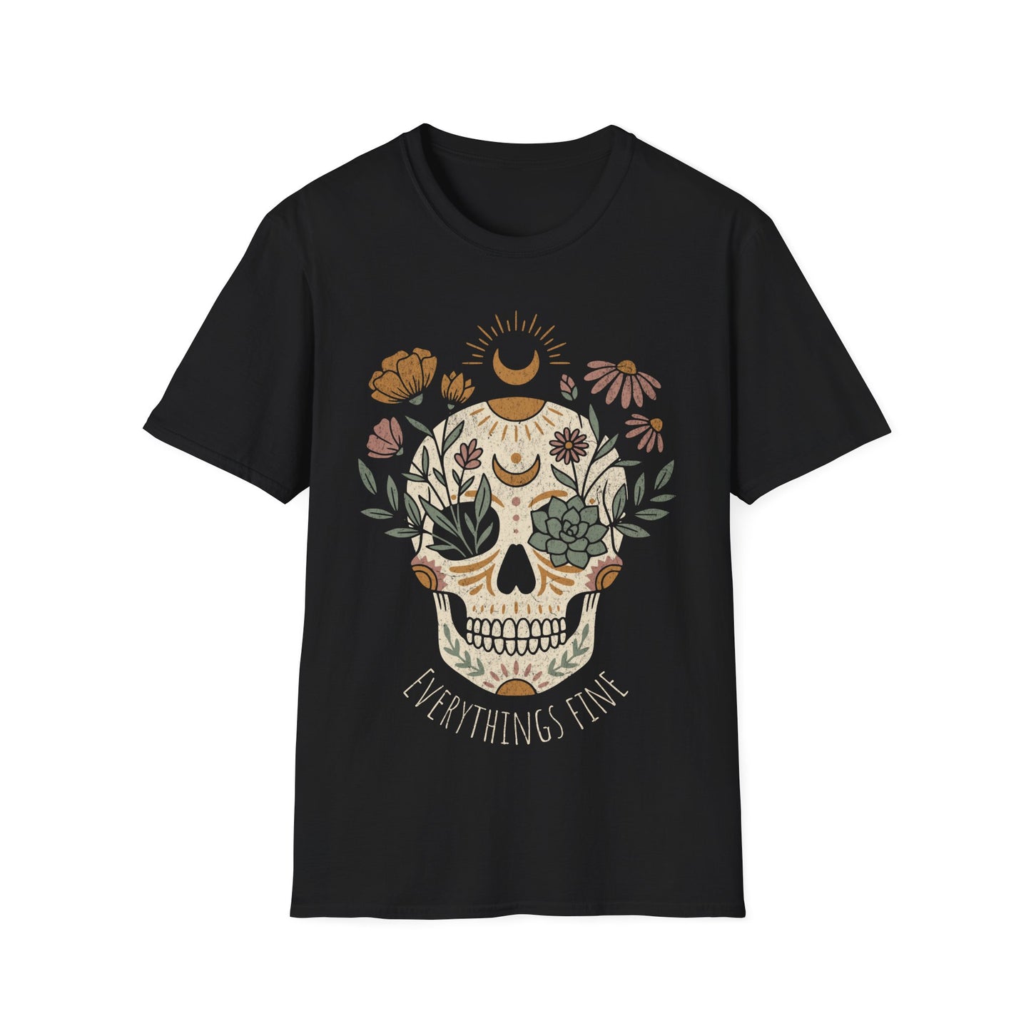Everything's fine Boho skull T-Shirt
