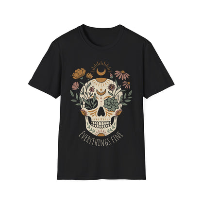 Everything's fine Boho skull T-Shirt