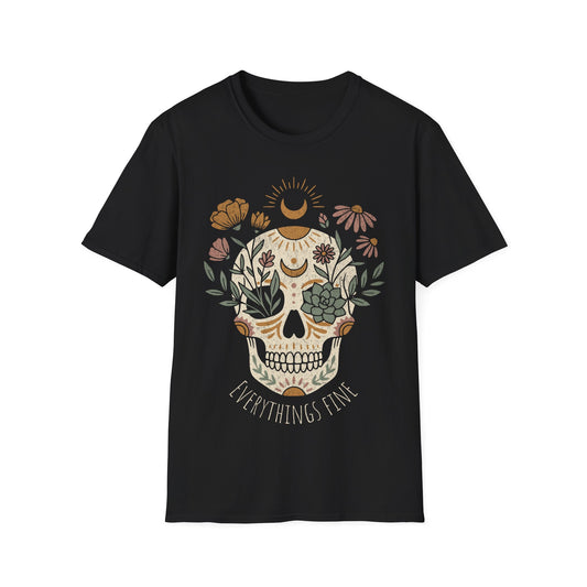 Everything's fine Boho skull T-Shirt