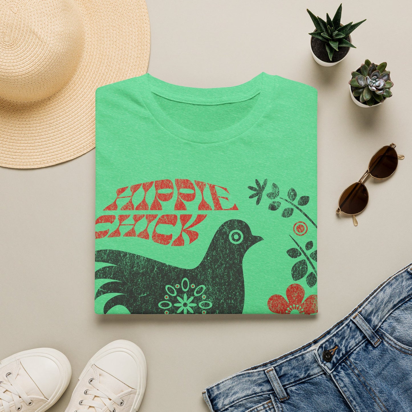 Hippie Chick Folk Art T-Shirt