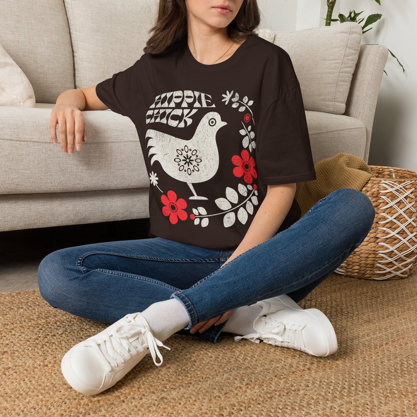 Hippie Chick Folk Art T-Shirt