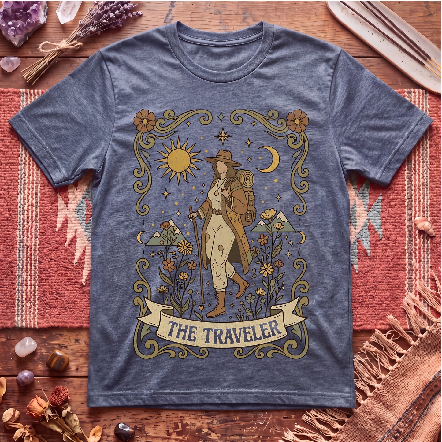 The Traveler for Her Boho Tarot T-Shirt