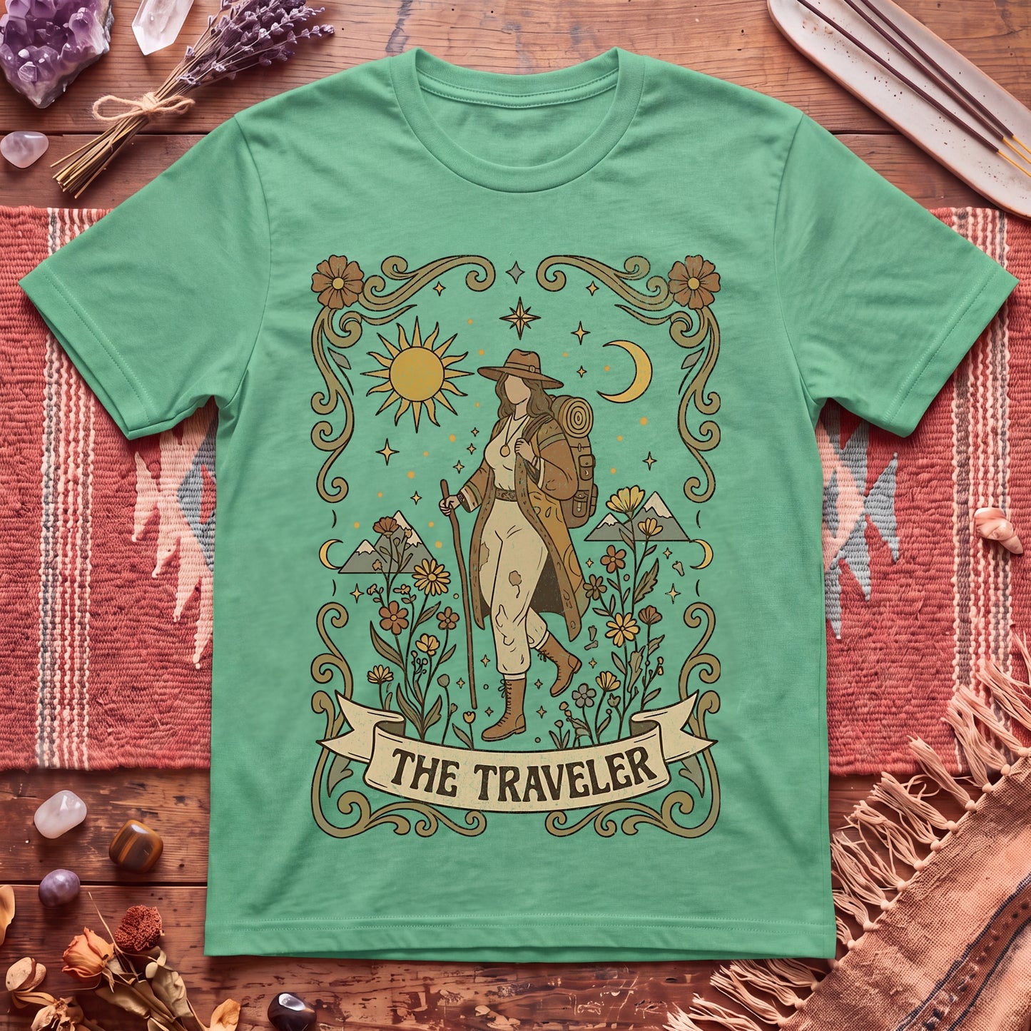 The Traveler for Her Boho Tarot T-Shirt