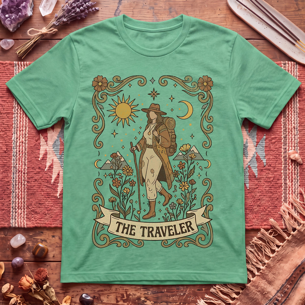 The Traveler for Her Boho Tarot T-Shirt