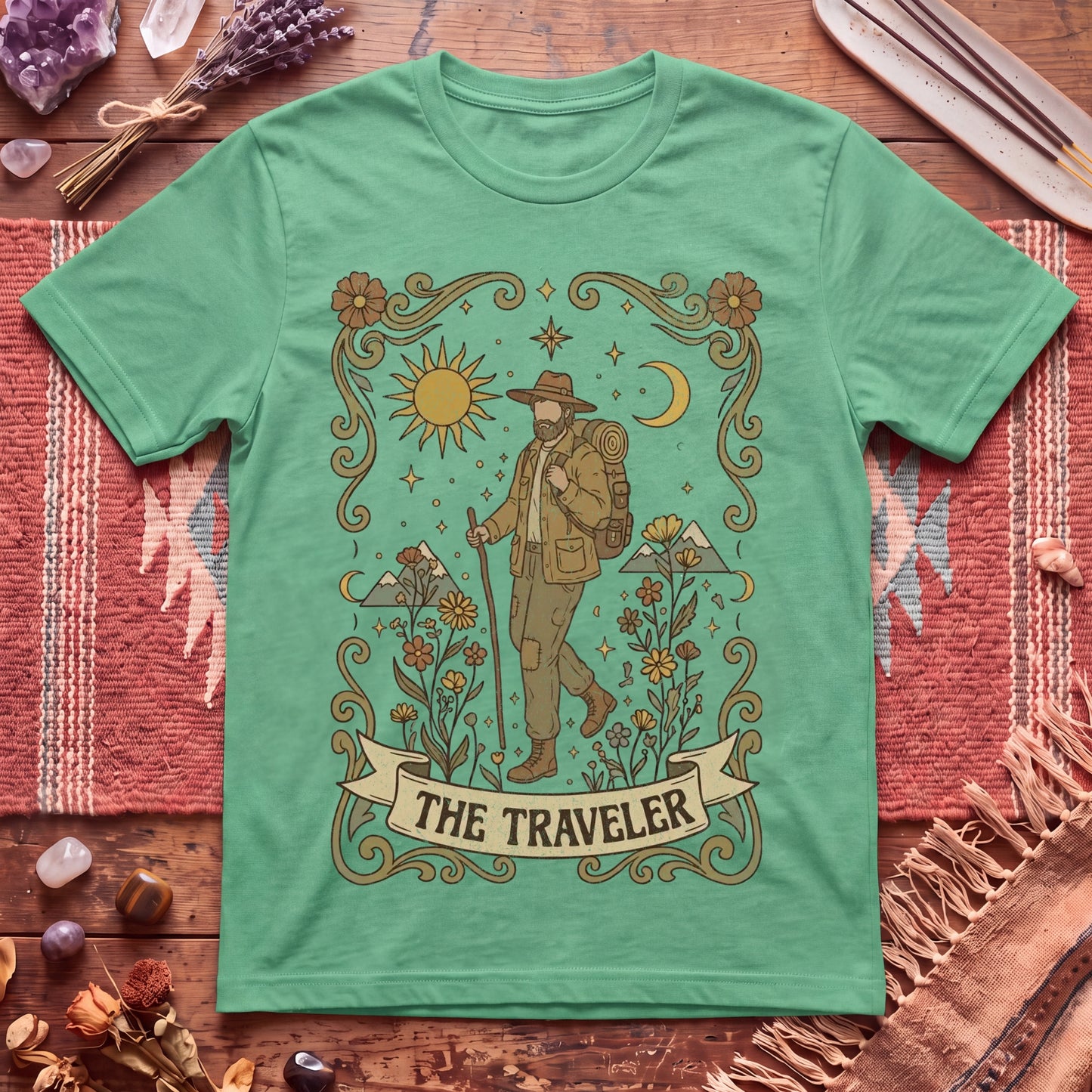 The Traveler for Him Boho Tarot T-Shirt