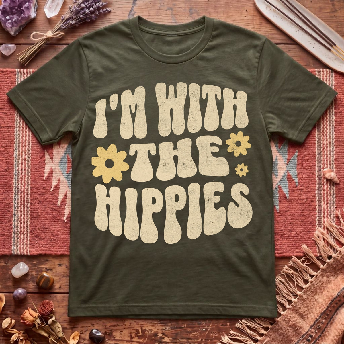 With The Hippies  T-Shirt