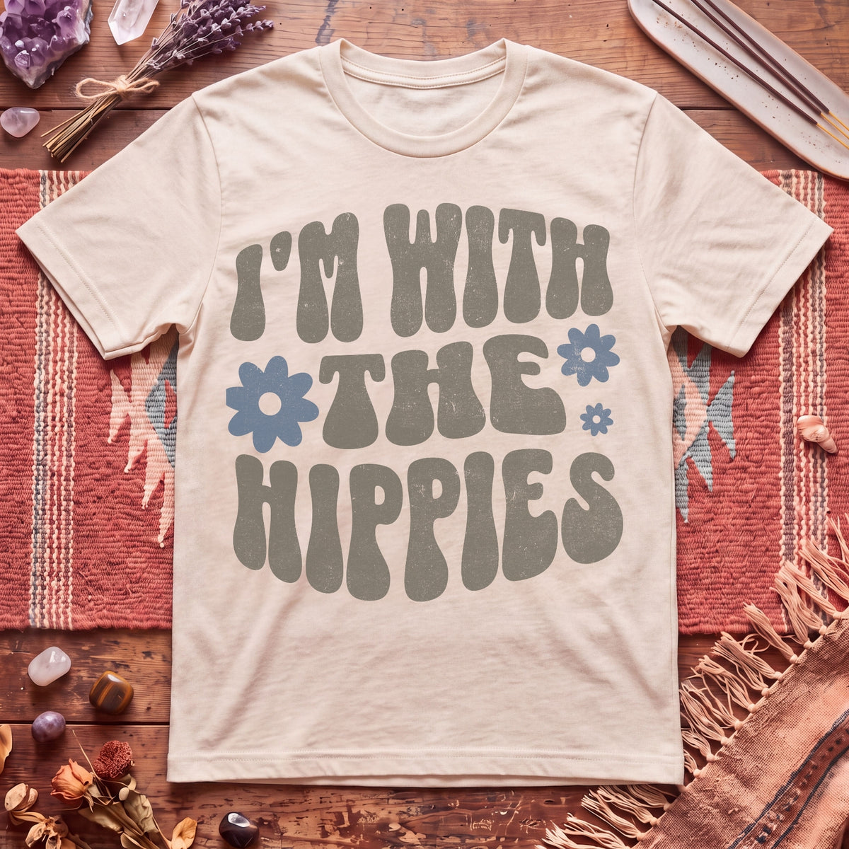 With The Hippies  T-Shirt