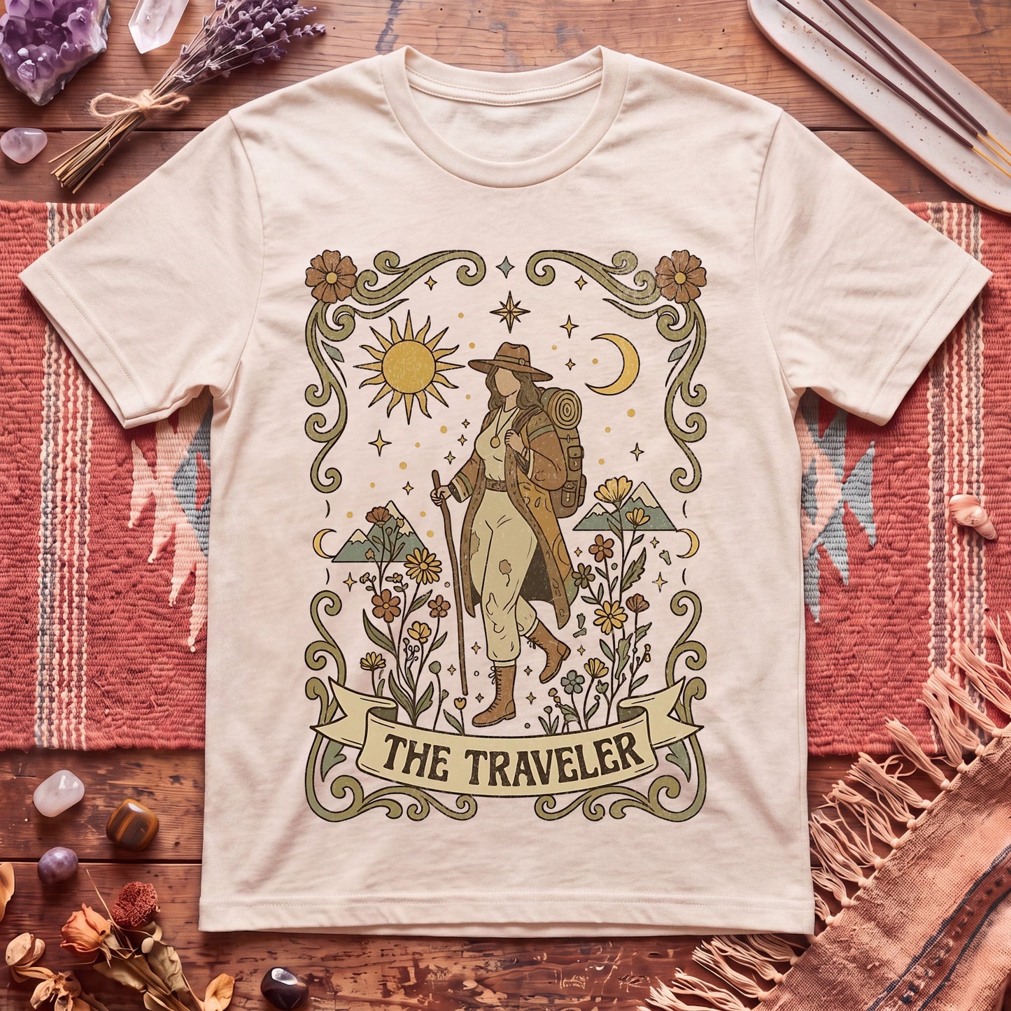 The Traveler for Her Boho Tarot T-Shirt