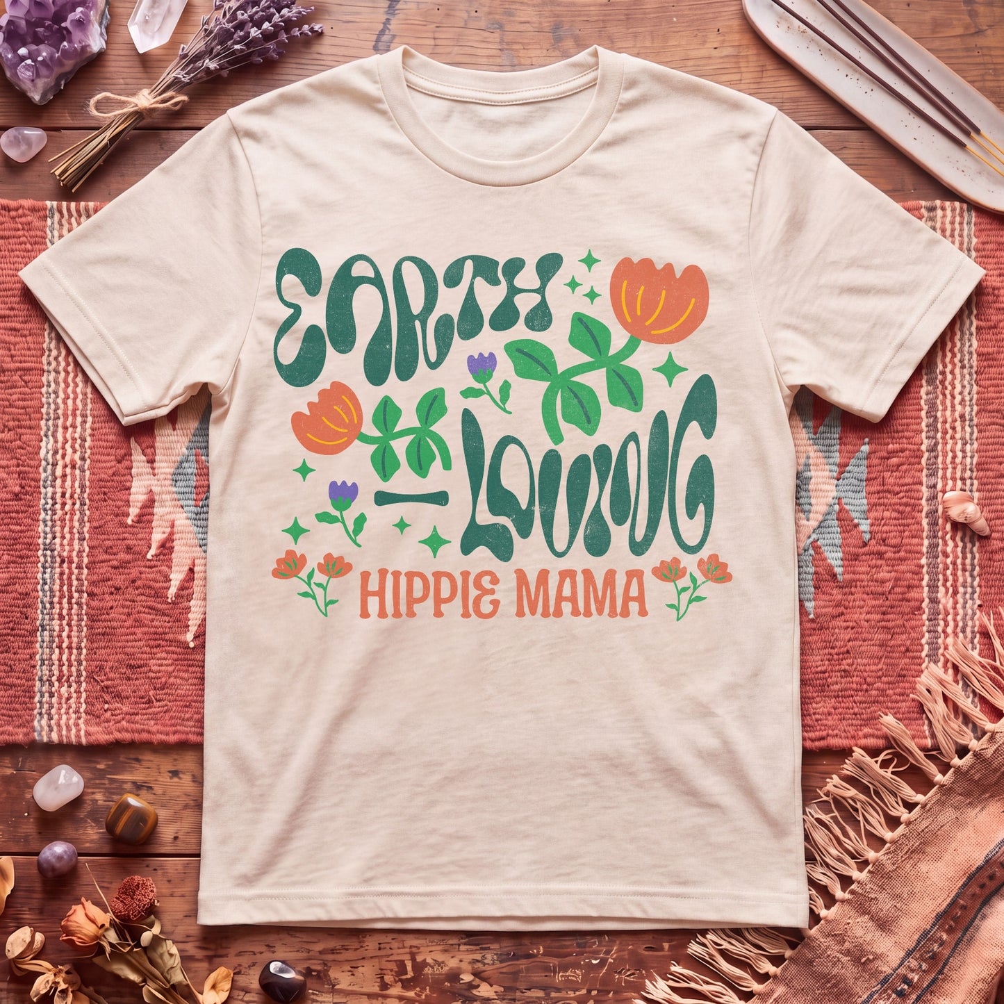 Earth Loving Hippie Mama T-Shirt