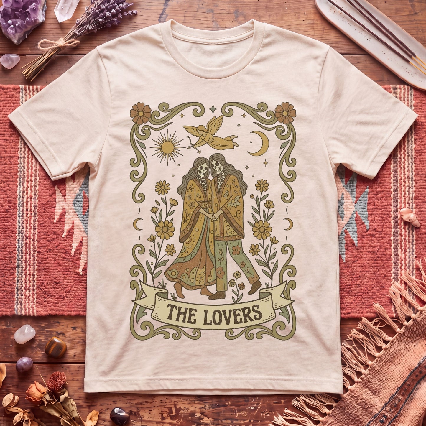 The Lovers Boho Tarot T-Shirt