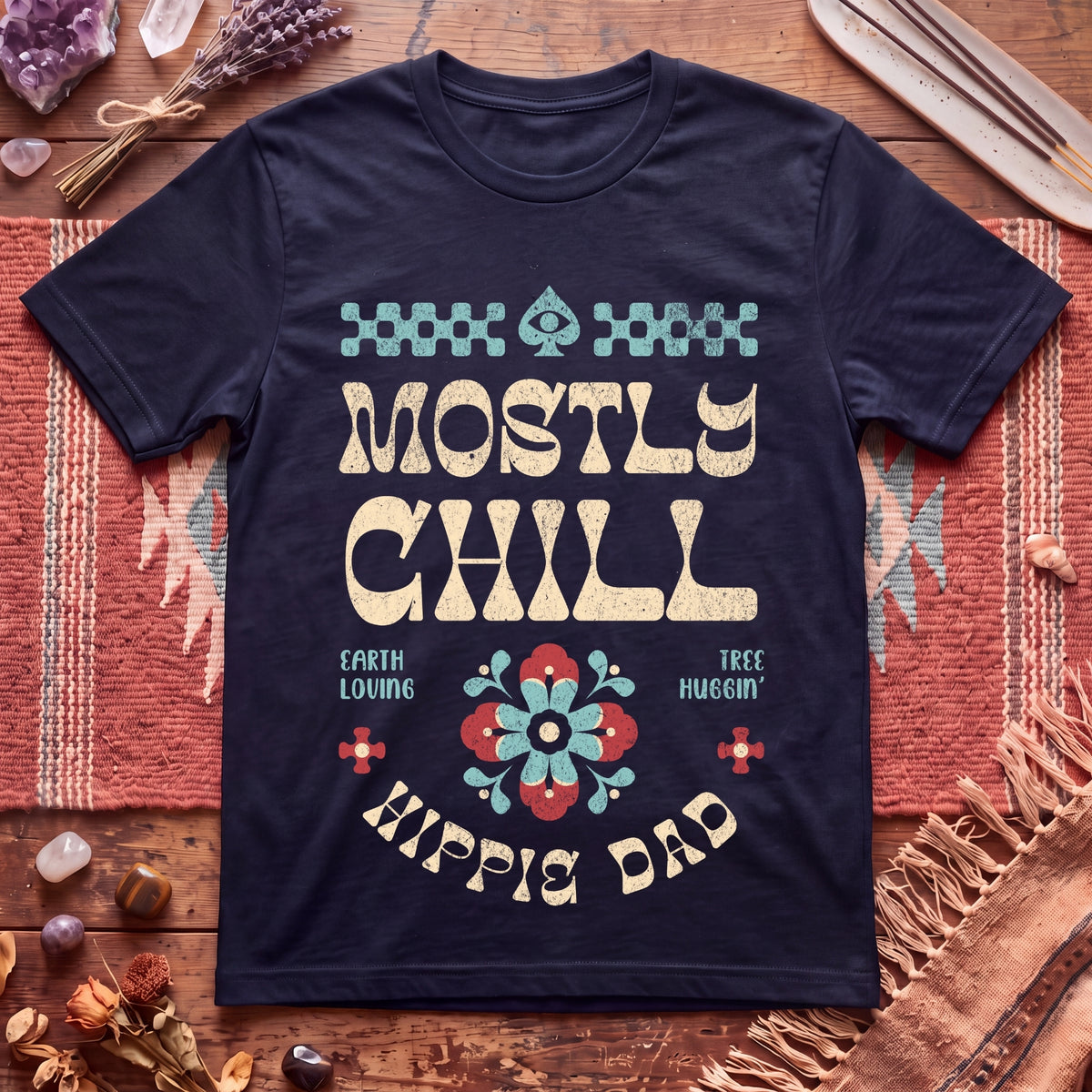 Mostly Chill Hippie Dad T-Shirt