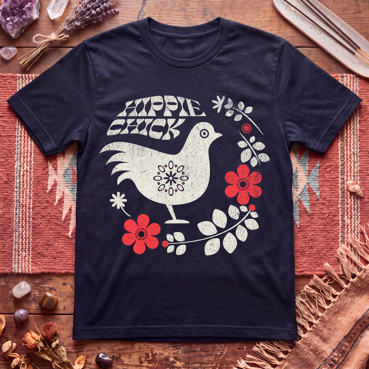 Hippie Chick Folk Art T-Shirt