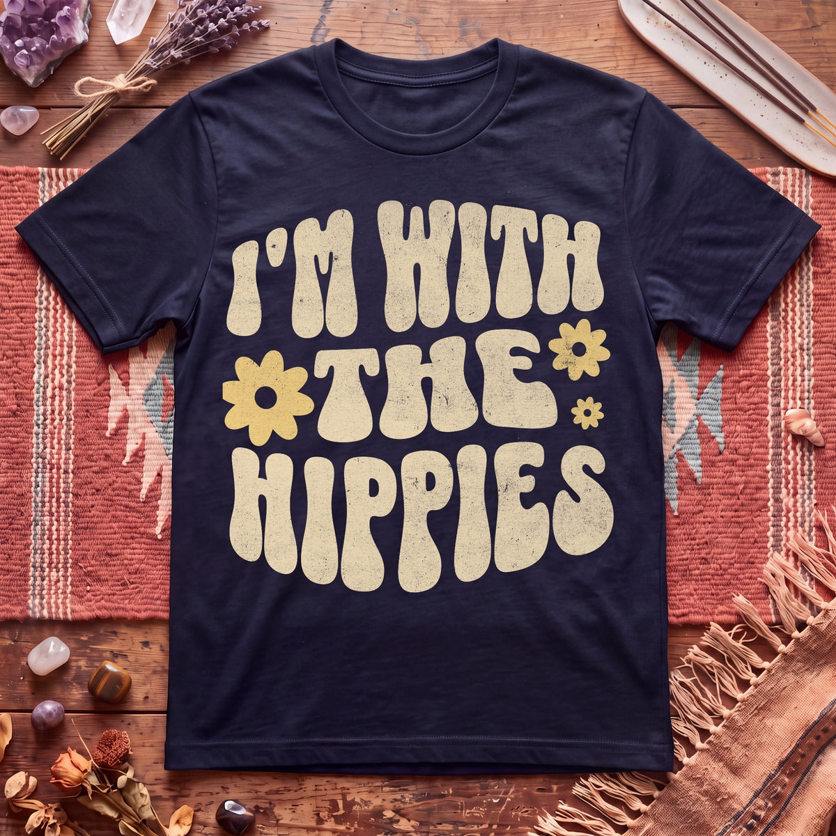 With The Hippies  T-Shirt