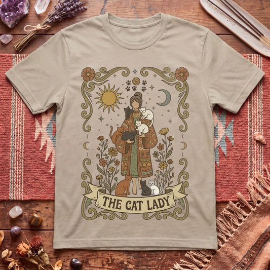 The Cat Lady Boho Tarot T-Shirt