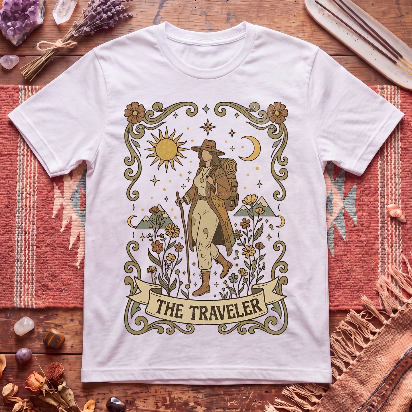 The Traveler for Her Boho Tarot T-Shirt
