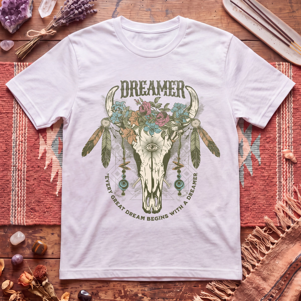 Dreamer cow skull T-Shirt