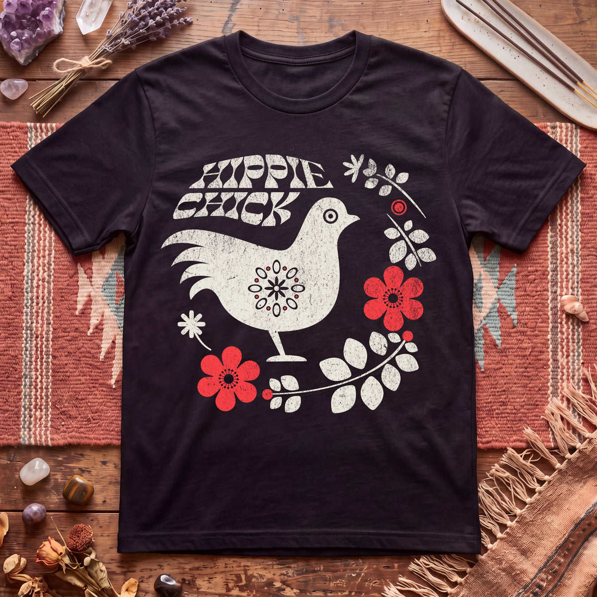Hippie Chick Folk Art T-Shirt