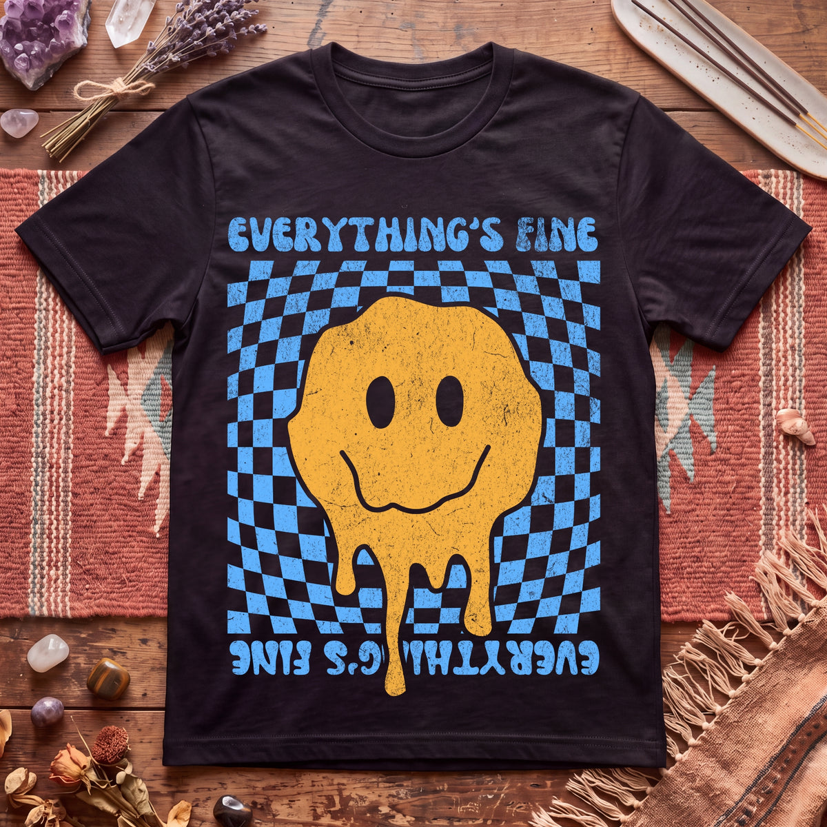 Everything's Fine Smiley Face T-Shirt