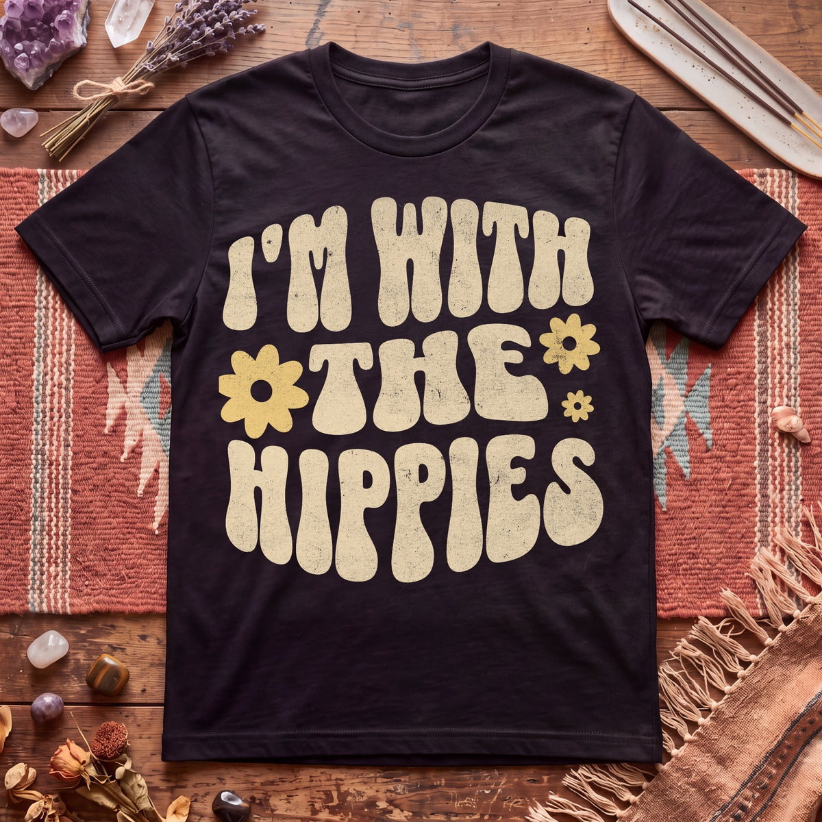 With The Hippies  T-Shirt
