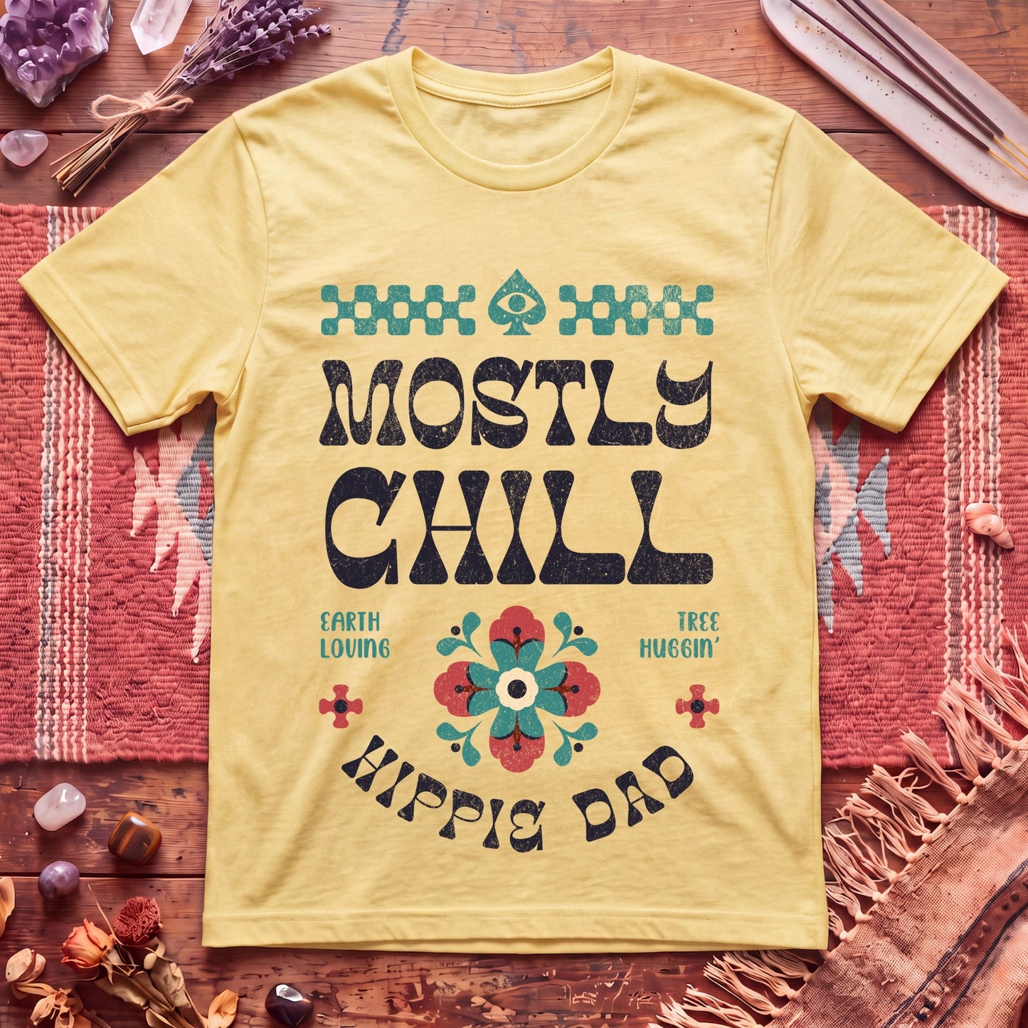 Mostly Chill Hippie Dad T-Shirt