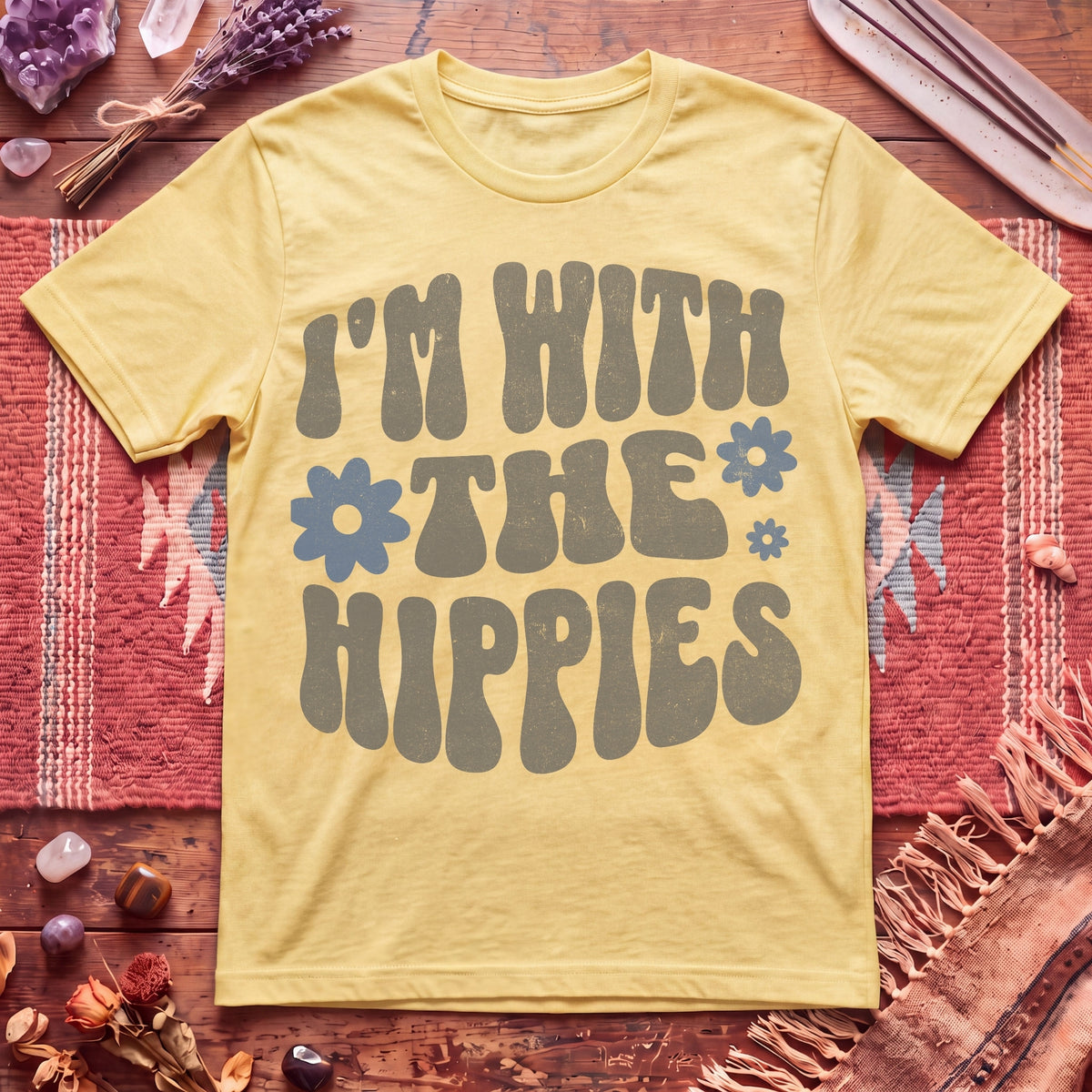 With The Hippies  T-Shirt