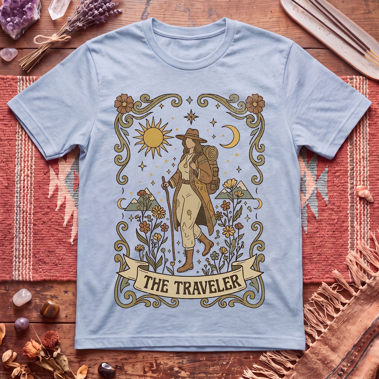 The Traveler for Her Boho Tarot T-Shirt