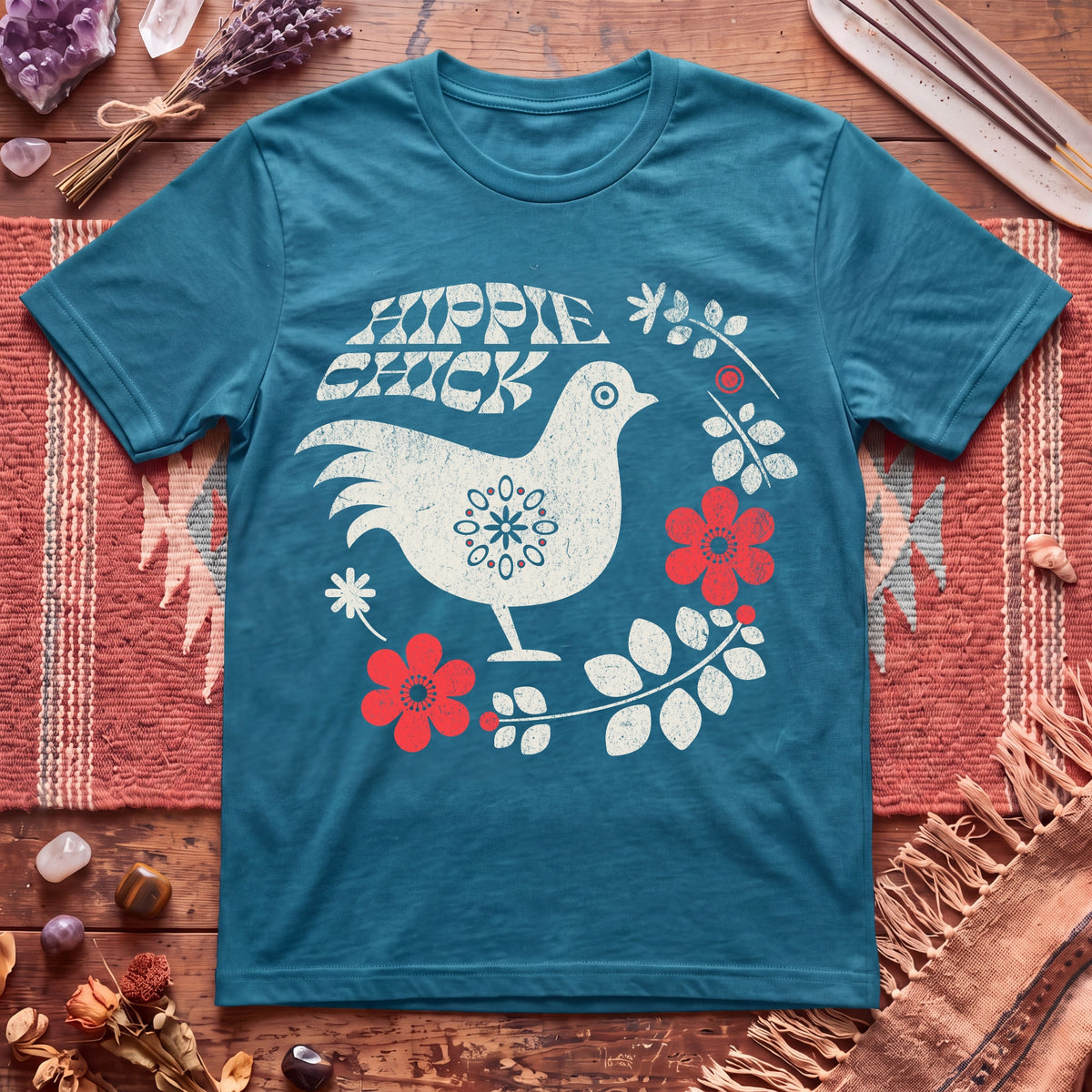 Hippie Chick Folk Art T-Shirt